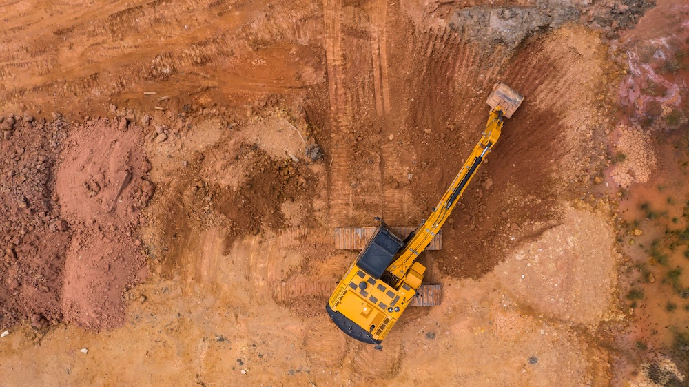 Corey Steakley Construction excavator and dump truck on a Lebanon, TN job site